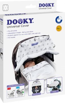 DOOKY Universal Cover Kuomuverho, Kuvioitu Tähdet Hopea