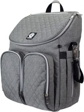 *DOOKY Diaper Backpack 2in1 Hoitoreppu, Grey Melange