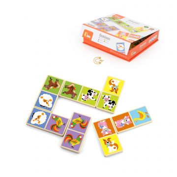 VIGA TOYS Domino Maatilan eläimet 28 osaa