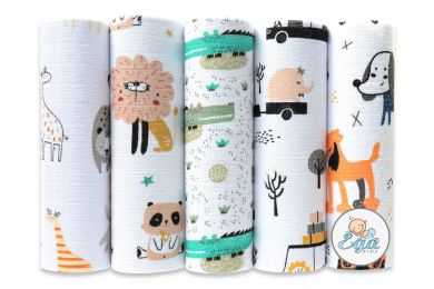 7473 EGAKids Harsoliinat 100% puuvillaa 70x80 cm 5 kpl/pkt