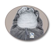 *EISBÄRCHEN Minilämpöpussi Turvakaukaloon MUSTA-HARMAA (fleece)