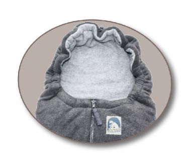 *EISBÄRCHEN Minilämpöpussi Turvakaukaloon MUSTA-HARMAA (fleece)