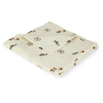 NUUROO Barri Muslin Swaddle Kapaloharso 120x 120 cm, Creme-Circus