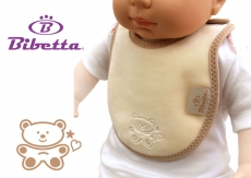 *BIBETTA Plush Newborn Baby Bib, Cream