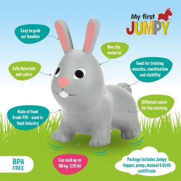 GERARDO'S My First Jumpy POMPPULELU Pupu, harmaa