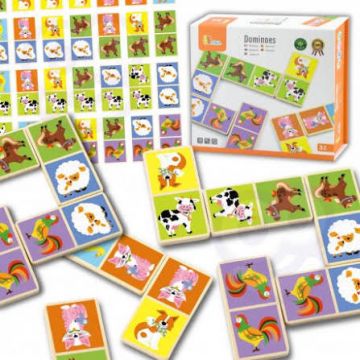 VIGA TOYS Domino Maatilan eläimet 28 osaa