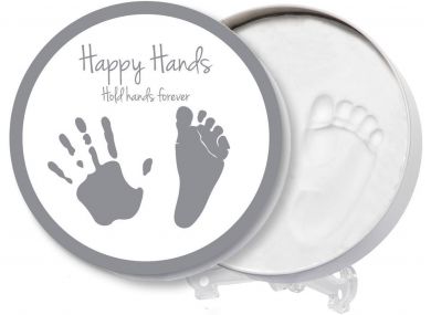 HAPPY HANDS 2D Round shape Tin Handprint