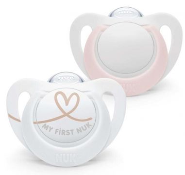 NUK Star Silikoni Huvitutit ROOSA 0-6 kk, 2kpl/pkt   
