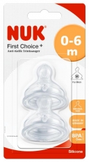 NUK First Choice +PLUS Silikoni Pullotutit 0-6kk M