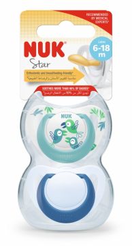 NUK Star Latex Huvitutit 6-18kk 2kpl/pkt 