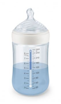 NUK Nature Sense Temp Control TUTTIPULLO 260 ml, VALKOINEN