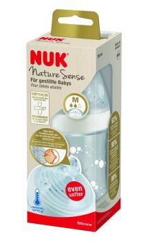 NUK Nature Sense Temp Control TUTTIPULLO 260 ml, VALKOINEN