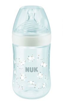 NUK Nature Sense Temp Control TUTTIPULLO 260 ml, VALKOINEN