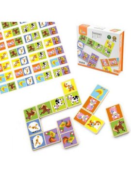 VIGA TOYS Domino Maatilan eläimet 28 osaa