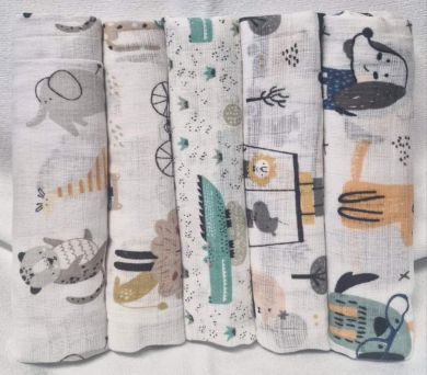 7473 EGAKids Harsoliinat 100% puuvillaa 70x80 cm 5 kpl/pkt