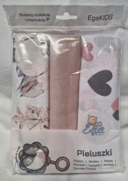 0213 EGAKids Harsoliinat 100% puuvillaa 60x80 cm 3 kpl
