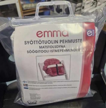 EMMA Syöttötuolin pehmuste, Valkoinen/Harmaat pilkut