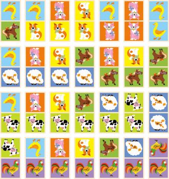VIGA TOYS Domino Maatilan eläimet 28 osaa