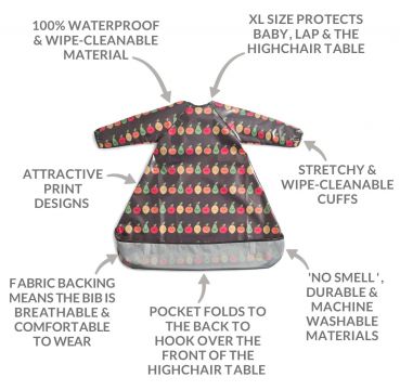 BIBETTA Wipeezee XL Coverall ESSU, Grey Happy Fruit